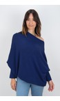 Amazing Woman Light Navy Emilie Light Navy Asymmetric Draped Jumper  