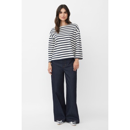 Masai Clothing MaPassang Dark Denim Wide Leg Denim Jean - Blue