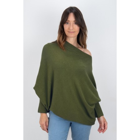 Amazing Woman Emilie Musch Olive Asymmetric Draped Jumper - Green