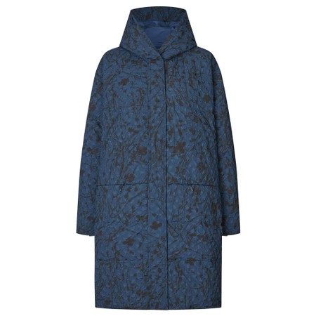Masai Clothing MaThilde Print Down Coat - Blue