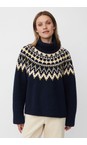 Masai Clothing Navy Blazer MaFatima Jacquard Knit Top  