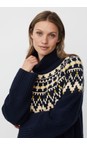 Masai Clothing Navy Blazer MaFatima Jacquard Knit Top  