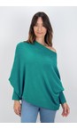 Amazing Woman Dark Turquoise Emilie Dark Turquoise Asymmetric Draped Jumper  