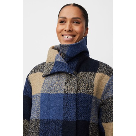 Masai Clothing MaTasoula Boucle Check Coat - Blue
