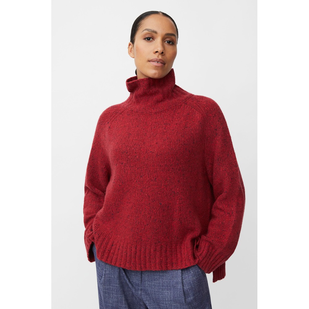 Masai Clothing MaFenoria Red Dahalia Knit Crofter Top Red Dahlia