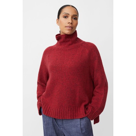 Masai Clothing MaFenoria Red Dahalia Knit Crofter Top - Red