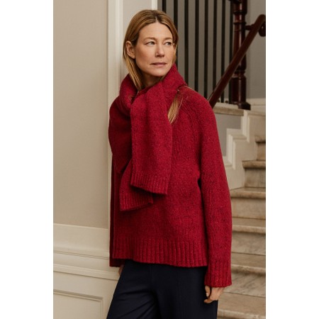 Masai Clothing MaFenoria Red Dahalia Knit Crofter Top - Red