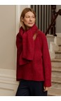 Masai Clothing Red Dahlia MaFenoria Red Dahalia Knit Crofter Top  