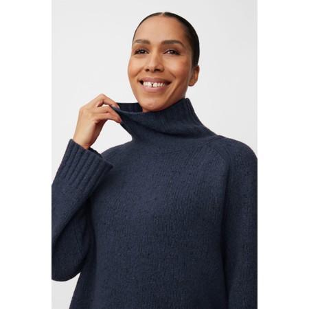 Masai Clothing MaFenoria Navy Blazer Knit Crofter Top - Blue