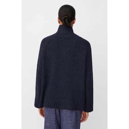 Masai Clothing MaFenoria Navy Blazer Knit Crofter Top - Blue