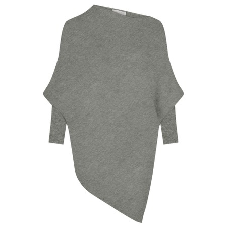 Amazing Woman Emilie Grey Marl Asymmetric Draped Jumper - Grey