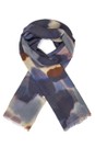 Masai Clothing Navy Blazer MaAjaksa Wool Mix Print Scarf  