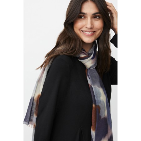 Masai Clothing MaAjaksa Wool Mix Print Scarf - Blue