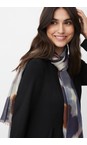 Masai Clothing Navy Blazer MaAjaksa Wool Mix Print Scarf  