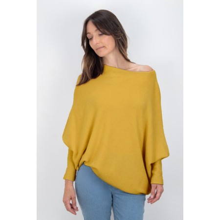 Amazing Woman Emilie Antique Gold Asymmetric Draped Jumper - Gold