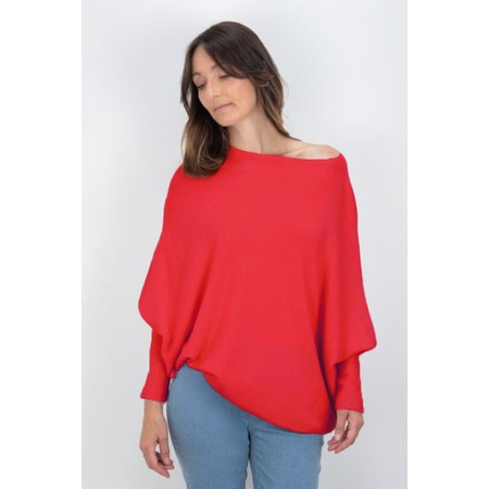Amazing Woman Emilie Coral Asymmetric Draped Jumper - Orange