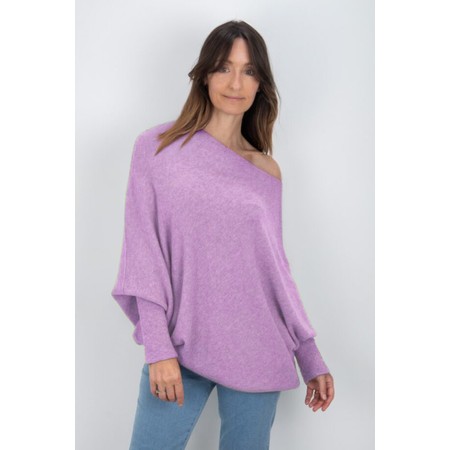 Amazing Woman Emilie Lilac Asymmetric Draped Jumper - Purple