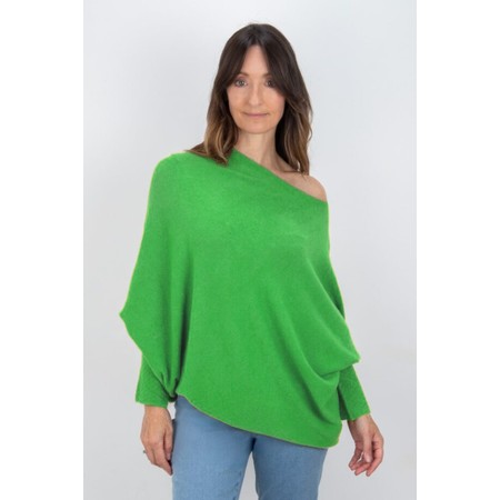 Amazing Woman Emilie Grass Asymmetric Draped Jumper - Green