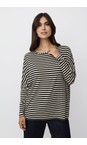 Masai Clothing Black  MaBarr Jersey Stripe Top  