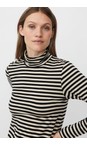 Masai Clothing Black  MaBrooklyn Jersey Stripe Top  