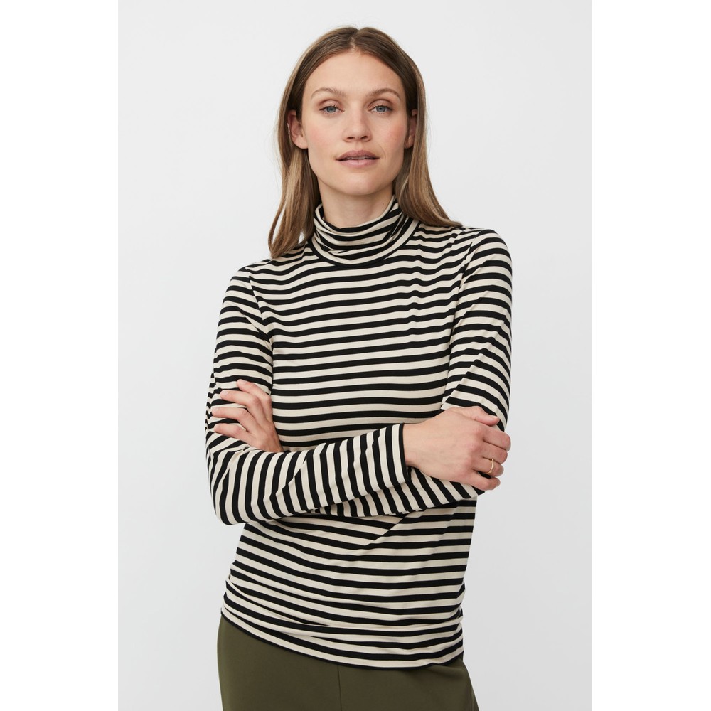 Masai Clothing MaBrooklyn Jersey Stripe Top Black 