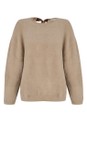 Chalk Light Tan Ruby Light Tan Knit Velour Tie Jumper  