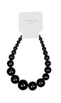 Chalk Black  Single Strand Chunky Beaded Necklace  