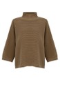 Chalk Dark Tan Vicki Cotton Dark Tan Rib Jumper  