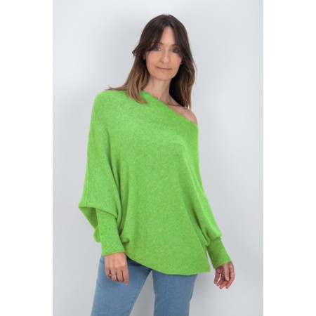 Amazing Woman Emilie Summer Green Asymmetric Draped Jumper - Green