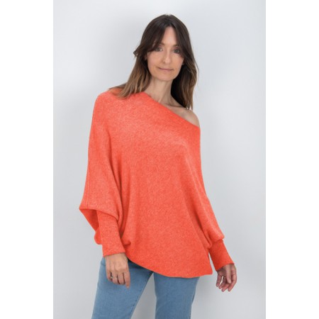 Amazing Woman Emilie Summer Orange Asymmetric Draped Jumper - Orange