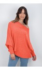 Amazing Woman Summer Orange Emilie Summer Orange Asymmetric Draped Jumper  