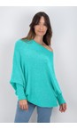 Amazing Woman Summer Turquoise Emilie Summer Turquoise Asymmetric Draped Jumper  