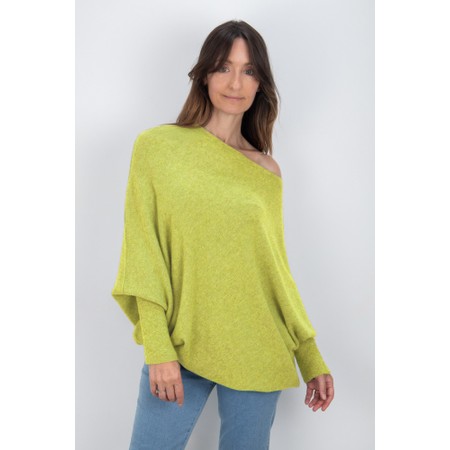 Amazing Woman Emilie Pear Asymmetric Draped Jumper - Green
