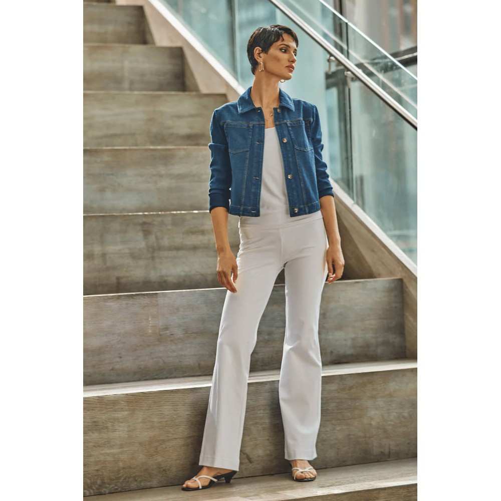 Lyssé Ally White Denim Full Length Flared Jean White 