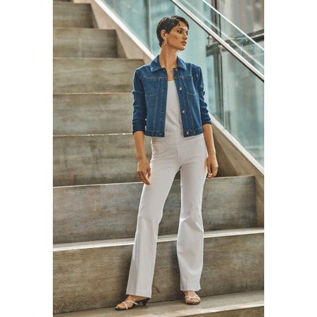 Lyssé Ally White Denim Full Length Flared Jean - White