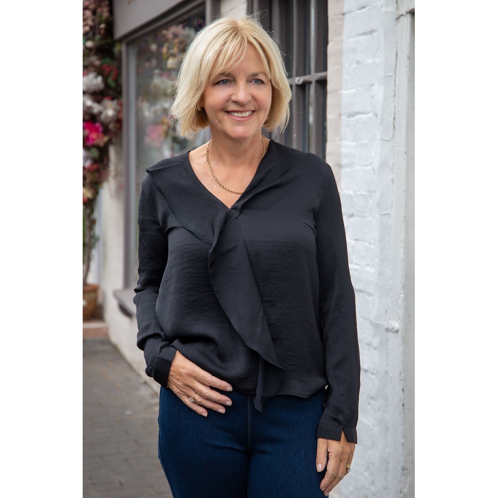 InWear Auda Black Ruffle Blouse Black 