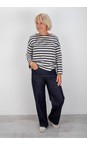Masai Clothing Navy Blazer MaBeannie Navy Blazer Jersey Stripe Top  
