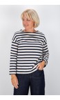 Masai Clothing Navy Blazer MaBeannie Navy Blazer Jersey Stripe Top  