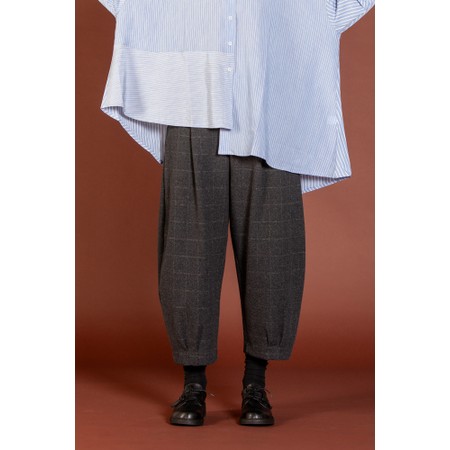Mama B Bianco J Antracite Jacquard Check Balloon Trouser - Grey