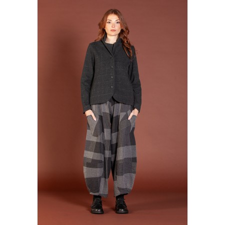 Mama B Pace S Antracite Check Balloon Trouser - Grey
