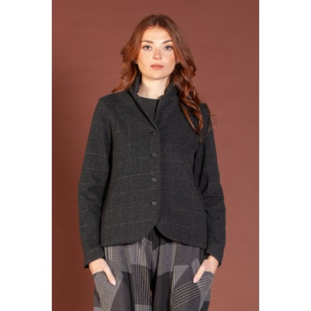 Mama B Adel J Antracite Check Jacquard Jacket - Grey