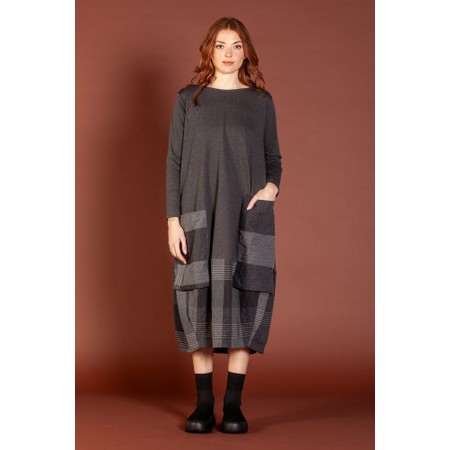 Mama B Metti Woven Check Insert Dress - Grey