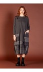 Mama B Antracite Metti Woven Check Insert Dress  