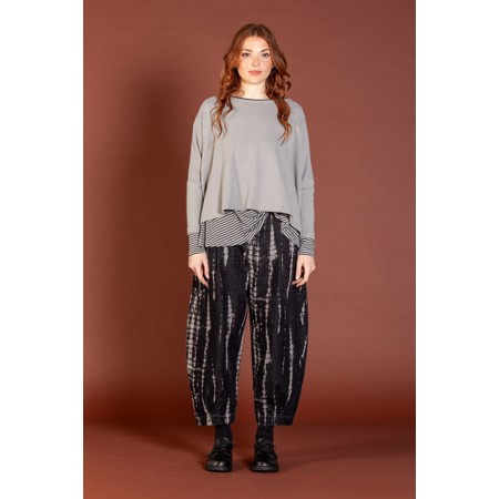 Mama B Bianco PR Nebbia Velvet Print Trouser - Grey