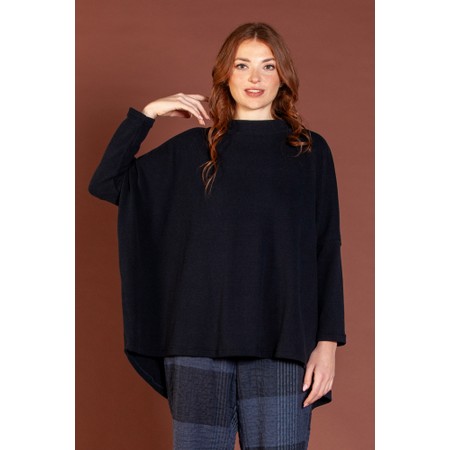 Mama B Spino U Notte Relaxed Plain Fleece Top - Blue
