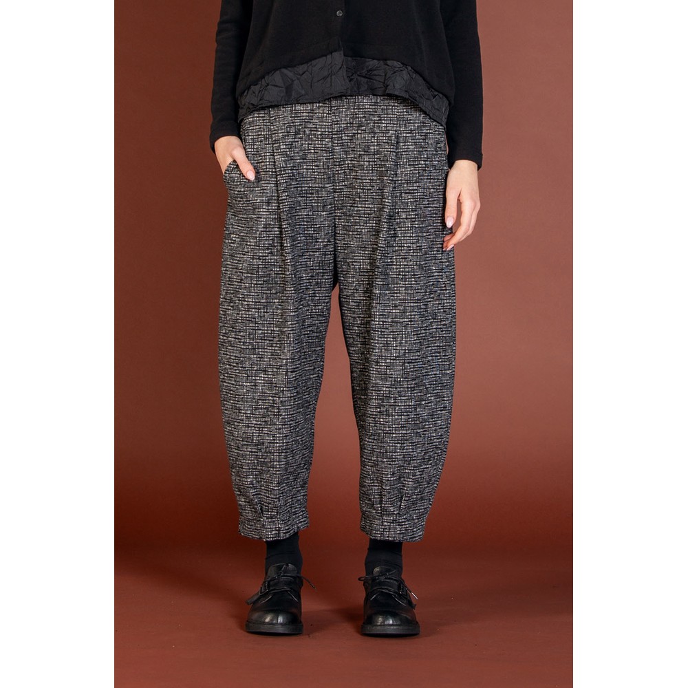 Mama B Bianco J Nero Jacquard Check Balloon Trouser Nero
