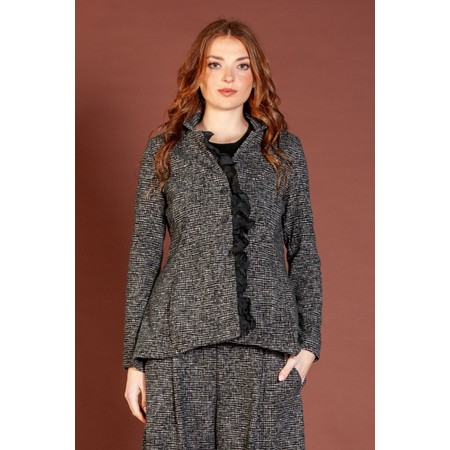 Mama B Gea JF Jacquard Frill Jacket - Black