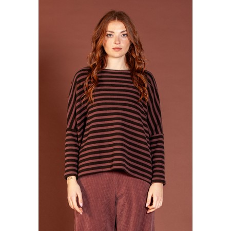 Mama B Martis R Stripe Riga Moro Wide Knit Jumper - Brown