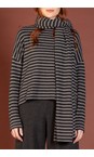 Mama B Riga Antracite Segovia R Riga Antracite Stripe Fleece Scarf  