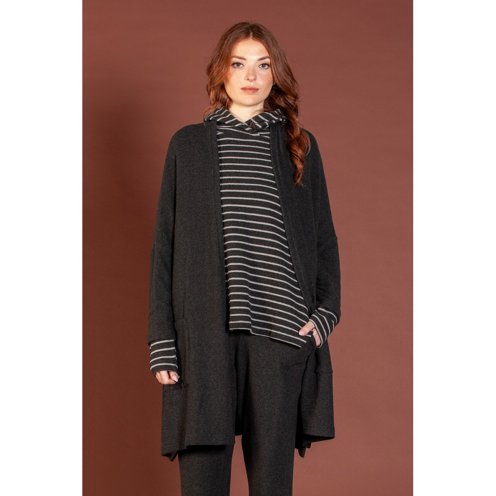 Mama B Soufle U Antracite Plain Fleece Cardigan Antracite